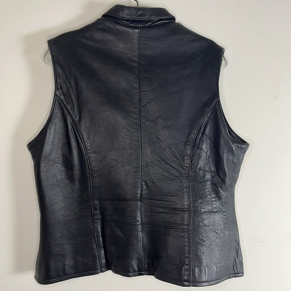 Tannery West woman’s Genuine Leather ZIP Front Vest Size XL fits like a Large - Picture 4 of 6